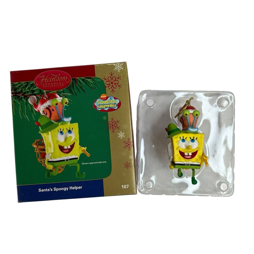 SpongeBob Ornament Santa’s Spongy‎ Helper Carlton Christmas Heirloom Collection
